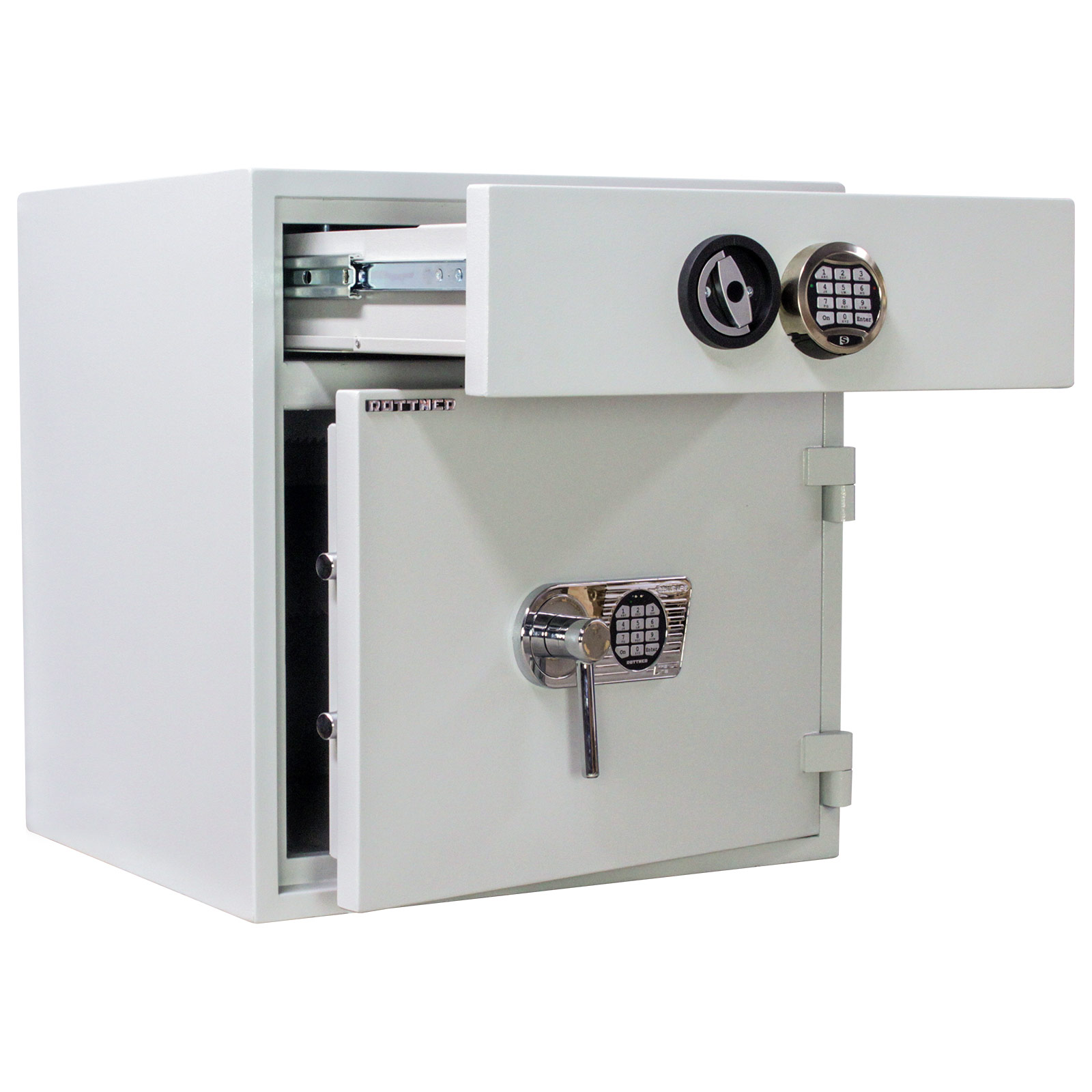 Rottner D1 70 EL/EL elektronický trezor s vhadzovacím mechanizmom biely