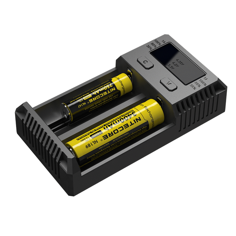 NITECORE i2 NEW inteligentná nabíjačka – dve nezávislé pozície, nabíja Li-Ion, Ni-MH, Ni-Cd, 12/230 V