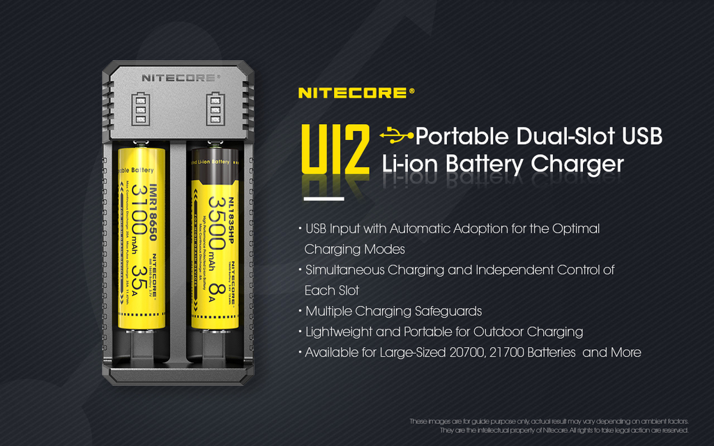 NITECORE UI2 Inteligentná nabíjačka so zdrojovým káblom USB pre 2x Li-Ion, IMR akumulátory